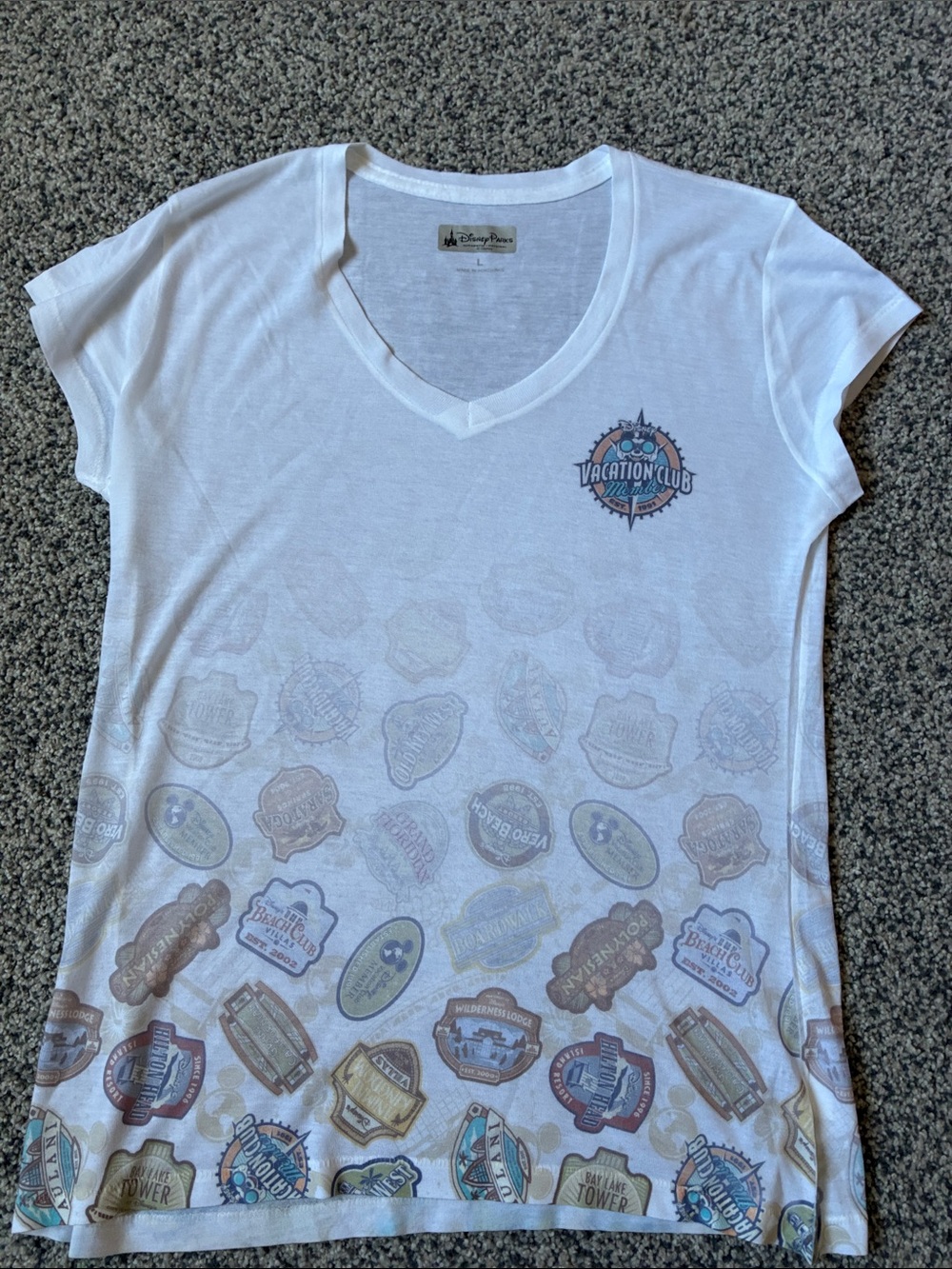 Disney Vacation Club various resort tee. Women’s L.